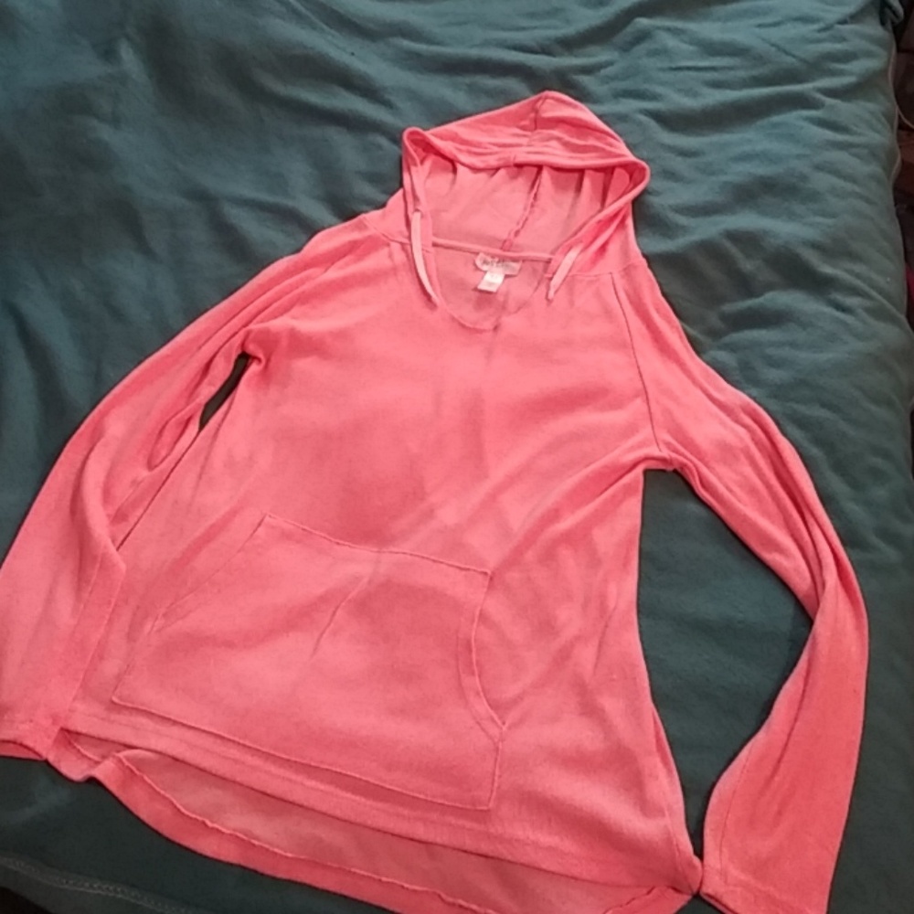 Thin hoodie. Soft pink/peach